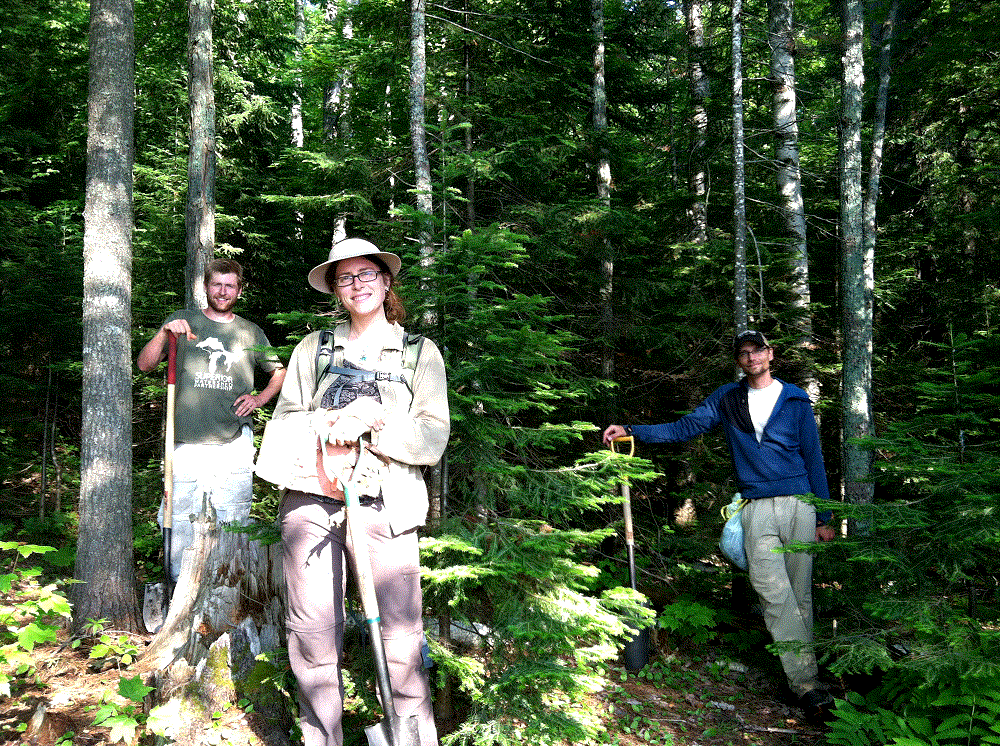 Field crew at White Deer Lake with Superior Watershed CUPCWMA
(L-R) Declan Shalley, Christy Budnick, Alex Ubbelohde
