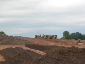 Road construction on the AAA road in route to Kirtland’s Warbler habitat and the Eagle Mine Project.   Photo by Rochelle Dale