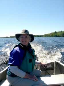 Volunteer Jo Foley helping to monitor Lake Independence conditions.