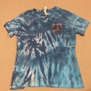 Short sleeve women's v-neck tie-dye